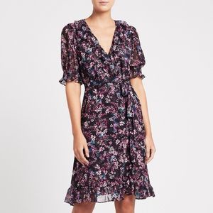 Misa Los Angeles Solenn Wrap Dress in Floral Print Size Medium